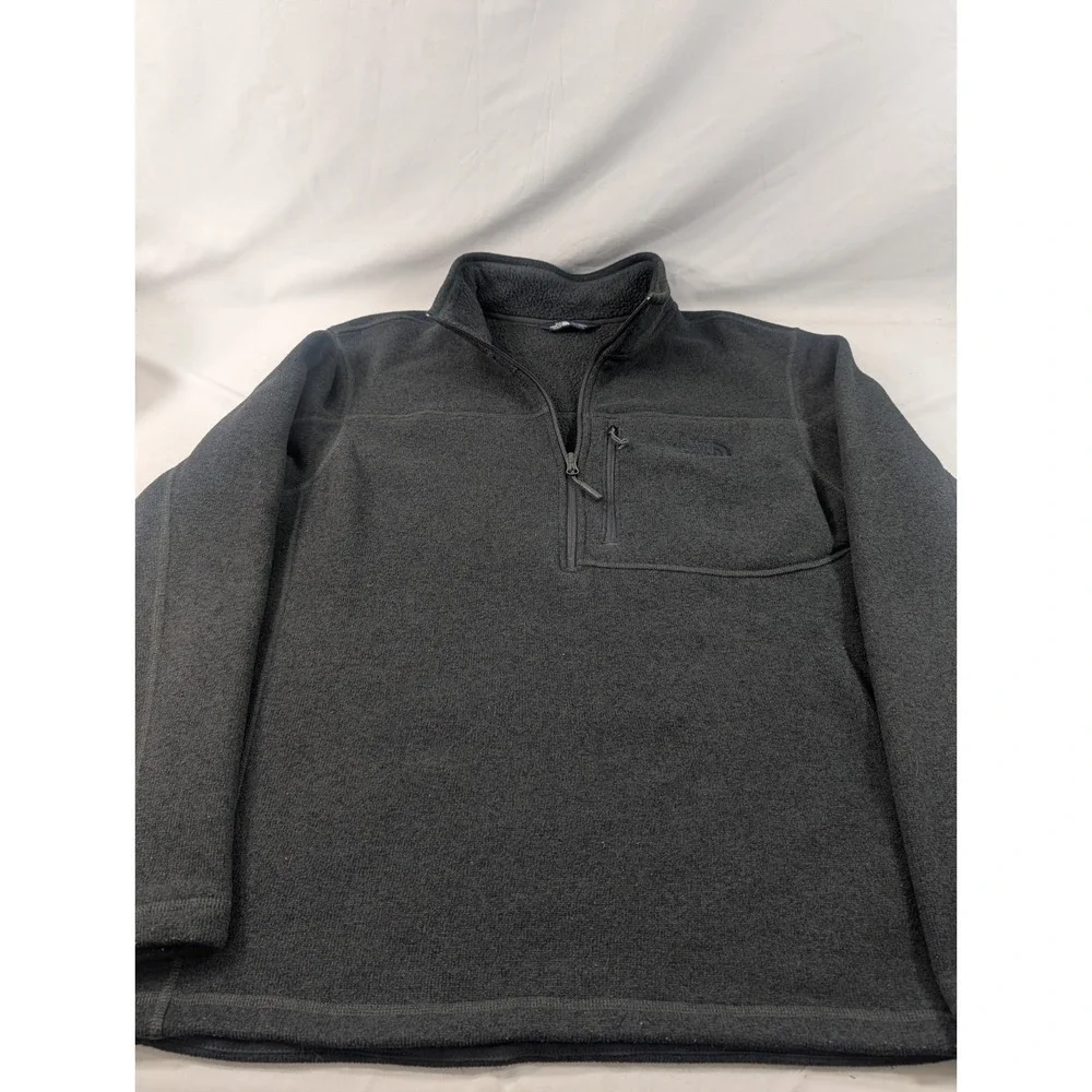 The North Face Mens Dark Grey Gordon Lyons Quarter Zip Fleece Jacket XL